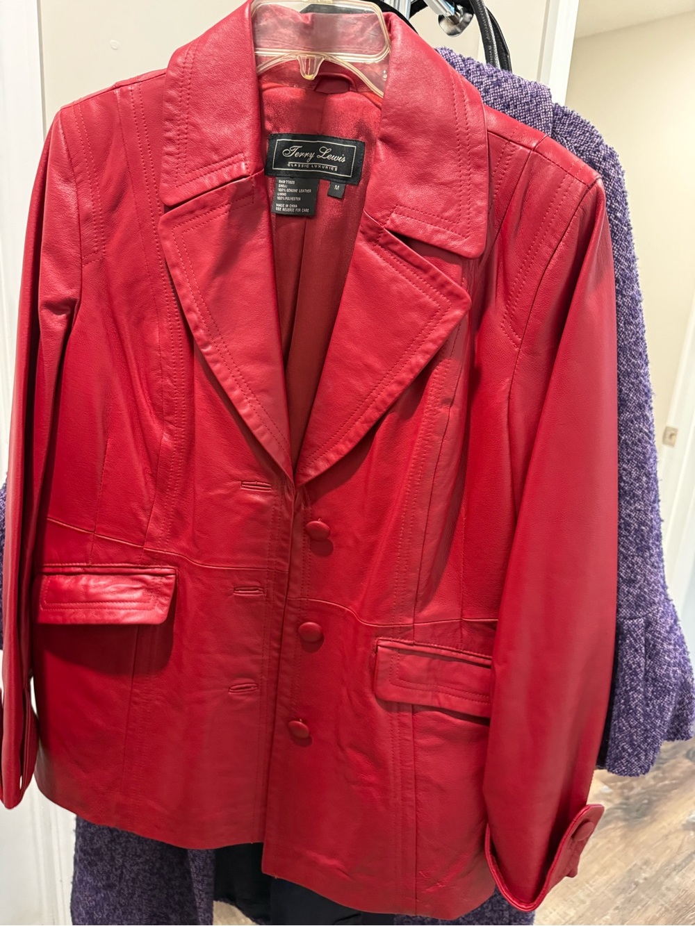 Terry Lewis Classic Luxuries Red Leather Blazer